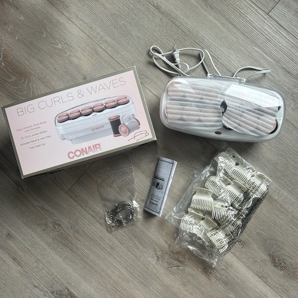 Conair Big Curls and Waves Jumbo Ceramic Hot Rollers 1 1/2 Inch - Pink - Picture 6 of 14